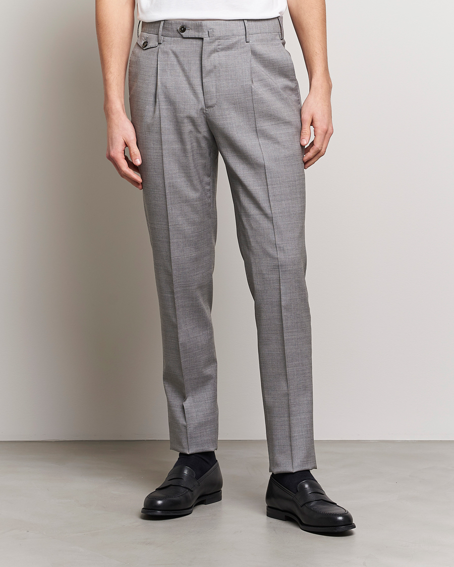 Uomini | Pantaloni | PT01 | Gentleman Fit Wool Trousers Light Grey