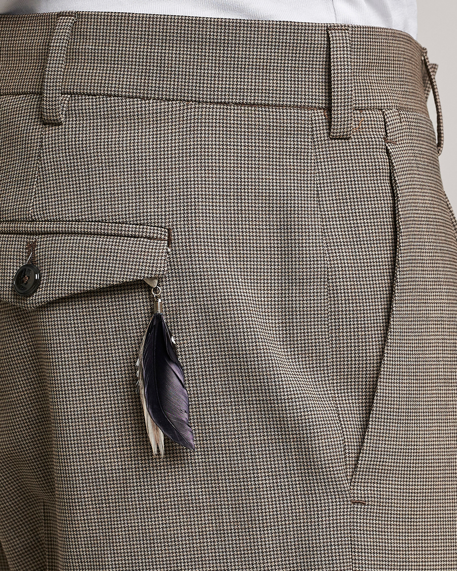 Uomini | Pantaloni | PT01 | Slim Fit Pleated Soft Wool Trousers Beige