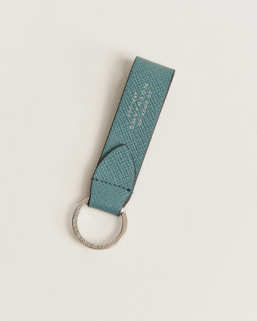 Uomini | Portachiavi | Smythson | Panama Leather Keyring Dark Teal