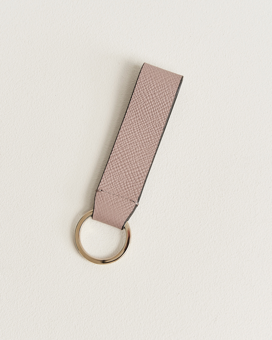 Uomini | Portachiavi | Smythson | Panama Leather Keyring Taupe