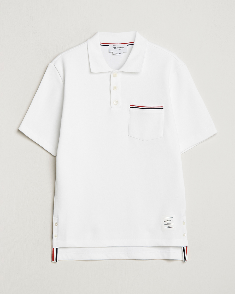 Uomini | Polo | Thom Browne | Short Sleeve Pocket Polo White