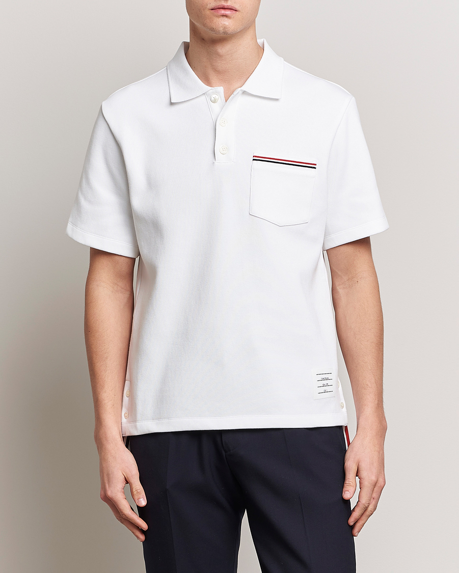 Uomini | Polo | Thom Browne | Short Sleeve Pocket Polo White