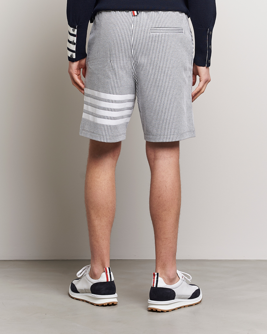 Uomini | Pantaloncini | Thom Browne | Seersucker Loopback Shorts Light Grey