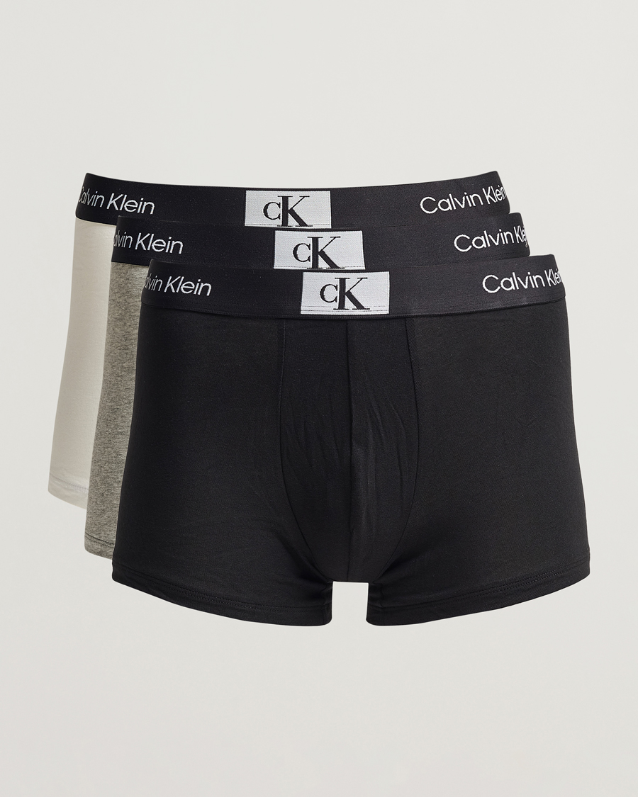 Uomini | Biancheria intima | Calvin Klein | Cotton Stretch Trunk 3-pack Grey/White/Black