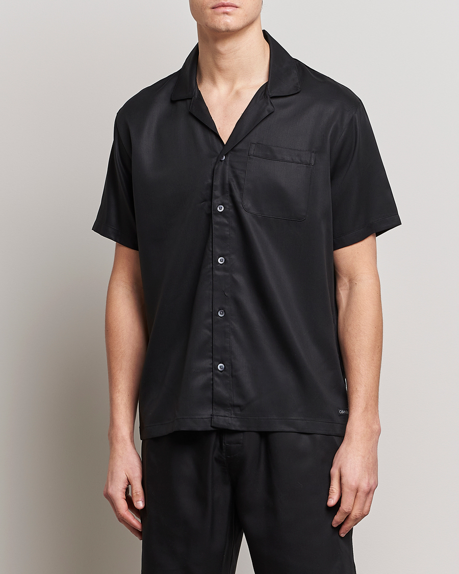Uomini | Camicie | Calvin Klein | Lyocell Short Sleeve Loungewear Shirt Black