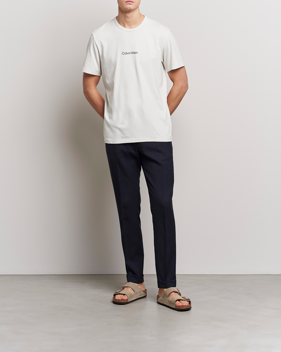 Uomini | T-shirt | Calvin Klein | Logo Crew Neck Loungewear T-Shirt Silver Birch