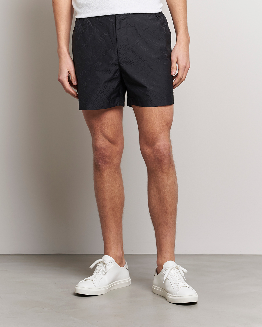 Uomini | Costumi da bagno | Calvin Klein | Tailored Monogram Swimshorts Black