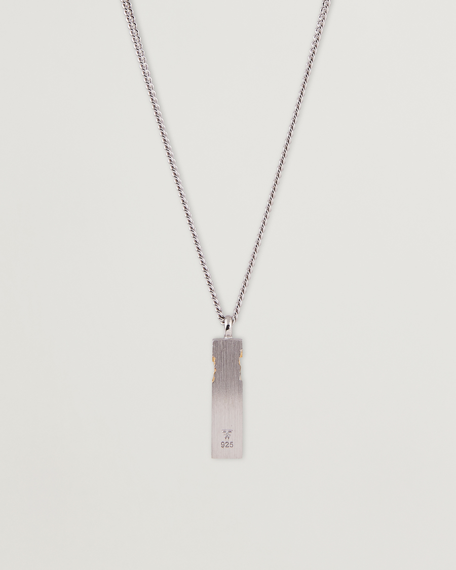 Uomini | Tom Wood Mined Cube Pendant Necklace Silver/Black | Tom Wood | Mined Cube Pendant Necklace Silver/Black