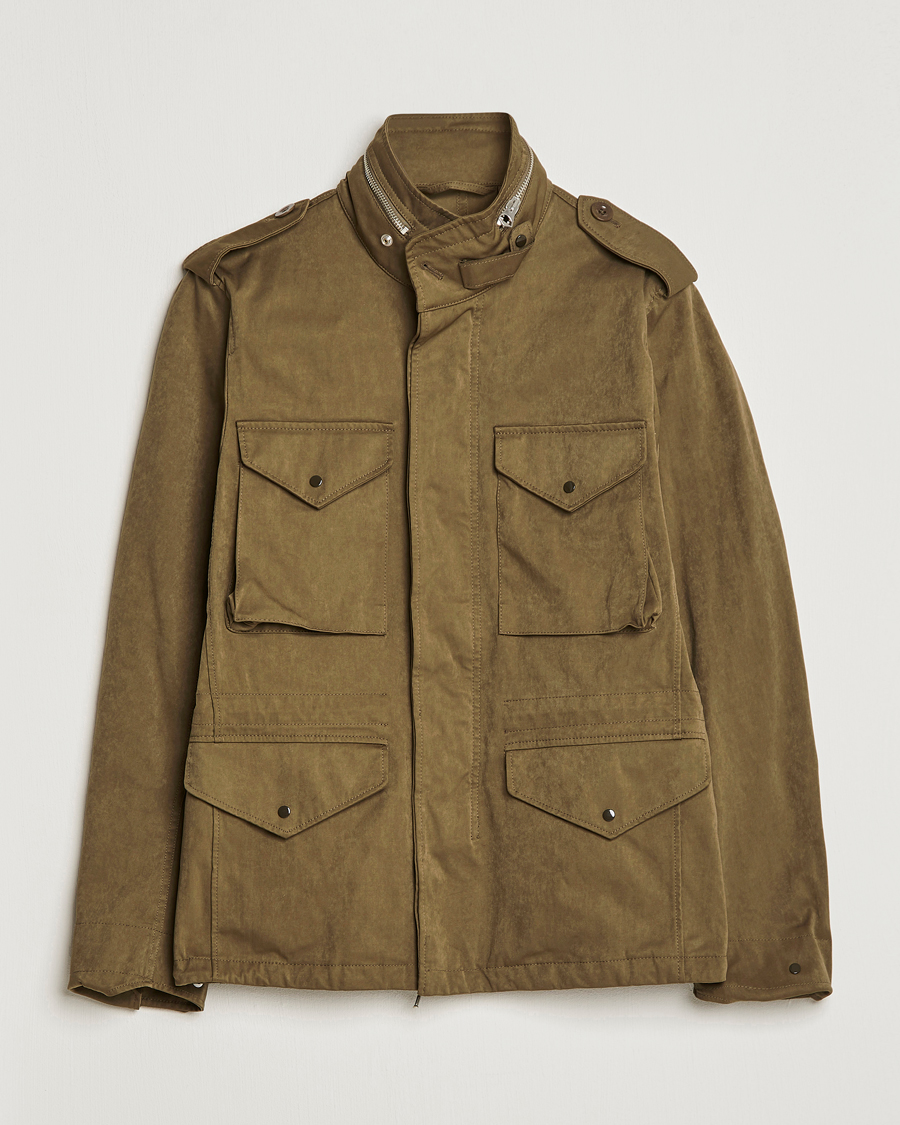 Uomini | Giacche | Ten c | 9 oz OJJ Piece Dyed Short Field Jacket Olive