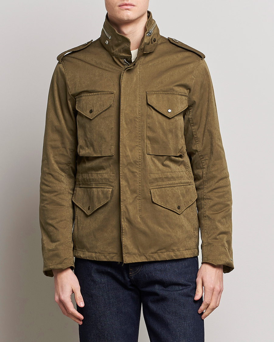 Uomini | Giacche | Ten c | 9 oz OJJ Piece Dyed Short Field Jacket Olive