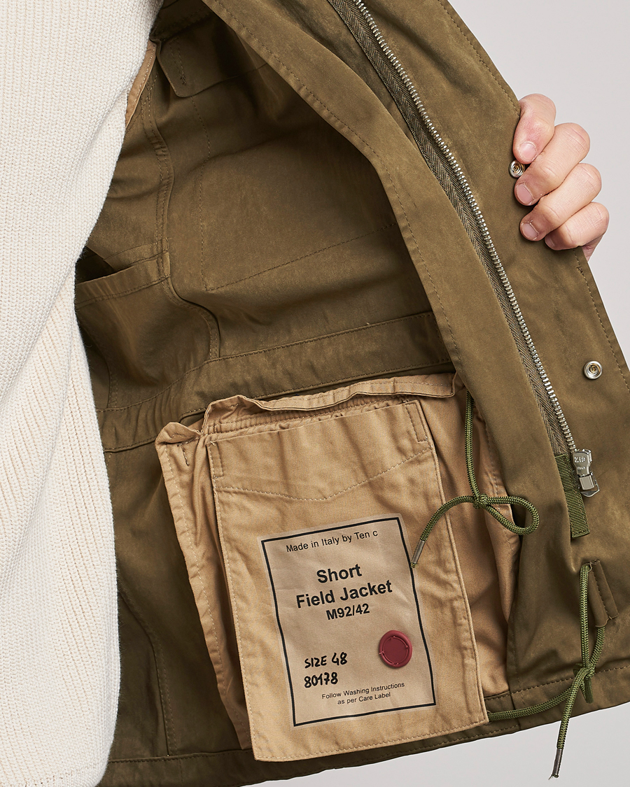 Uomini | Giacche | Ten c | 9 oz OJJ Piece Dyed Short Field Jacket Olive