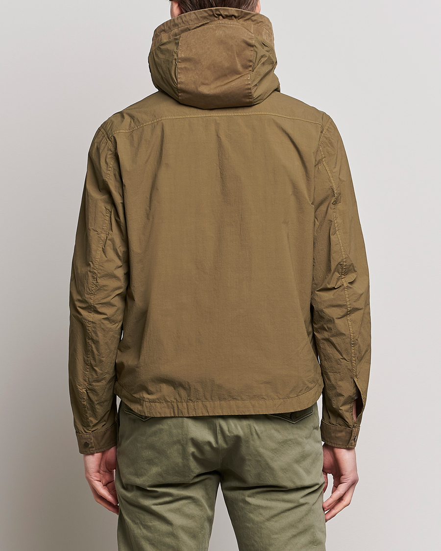 Uomini | Giacche | Ten c | Garment Dyed Nylon Hooded Jacket Olive