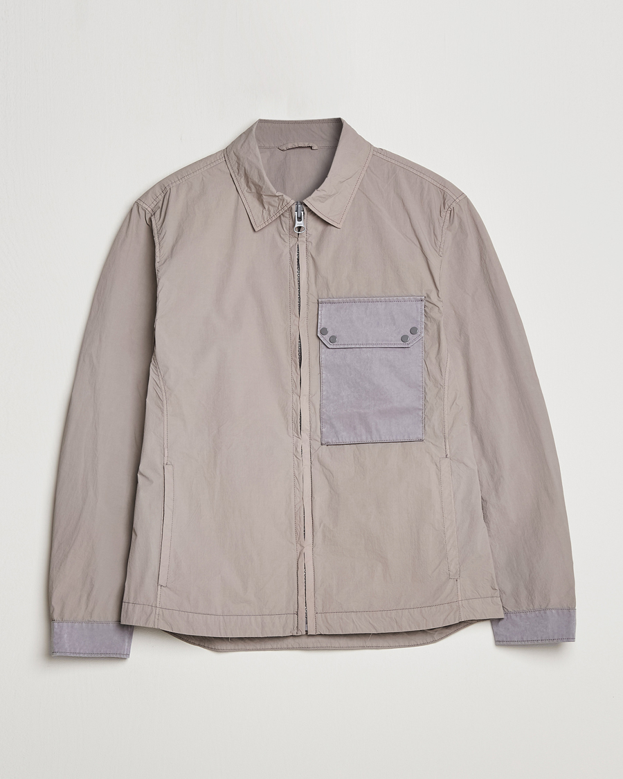 Uomini | Giacche | Ten c | Garment Dyed Nylon Jacket Light Grey