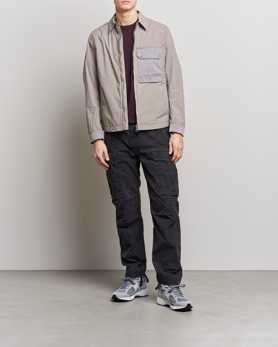 Uomini | Giacche | Ten c | Garment Dyed Nylon Jacket Light Grey