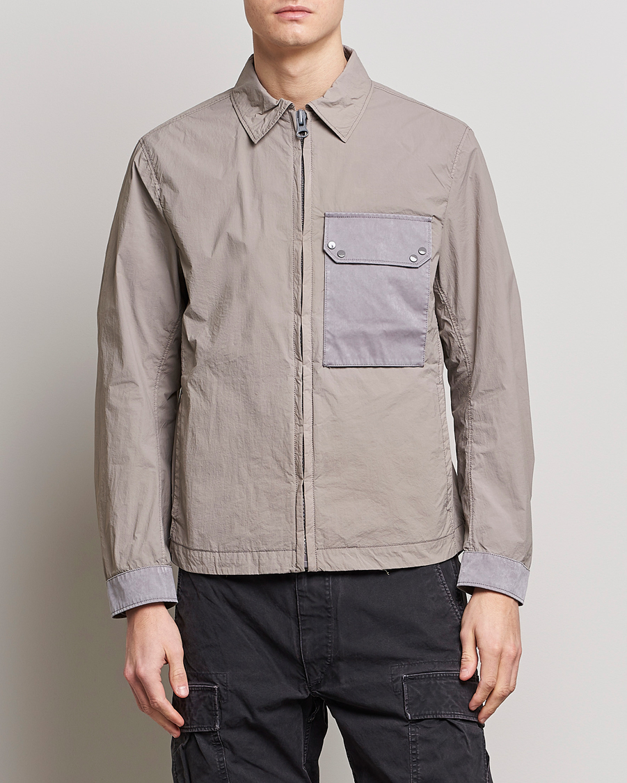 Uomini | Giacche | Ten c | Garment Dyed Nylon Jacket Light Grey