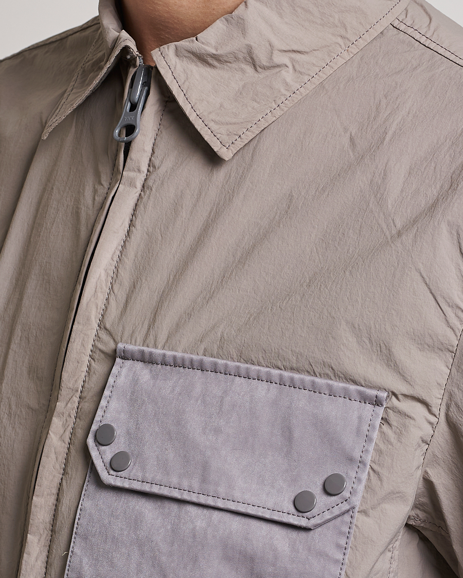 Uomini | Giacche | Ten c | Garment Dyed Nylon Jacket Light Grey