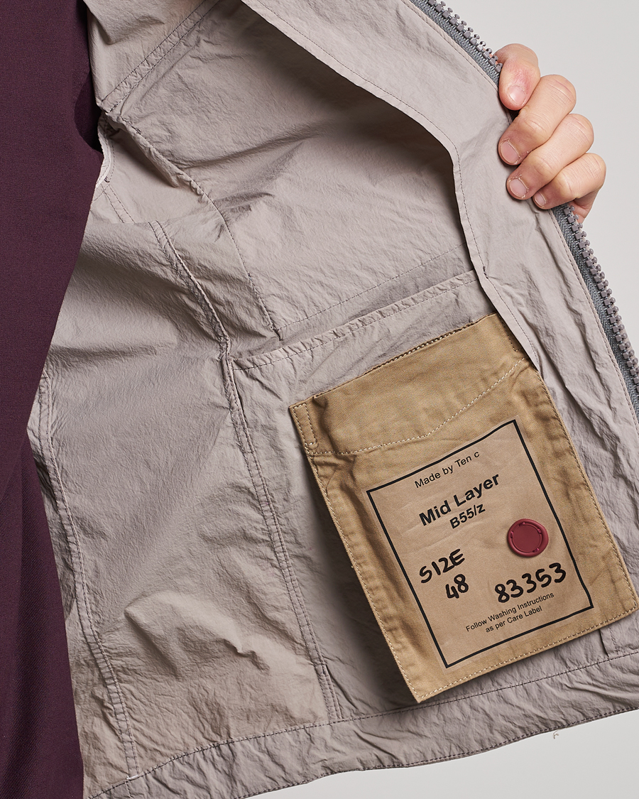 Uomini | Giacche | Ten c | Garment Dyed Nylon Jacket Light Grey