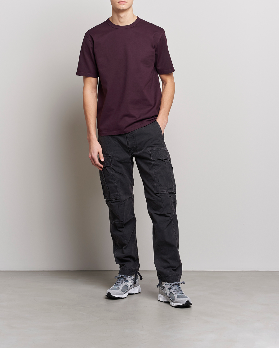 Uomini | T-shirt | Ten c | Garment Dyed Cotton Jersey T-Shirt Blackberry