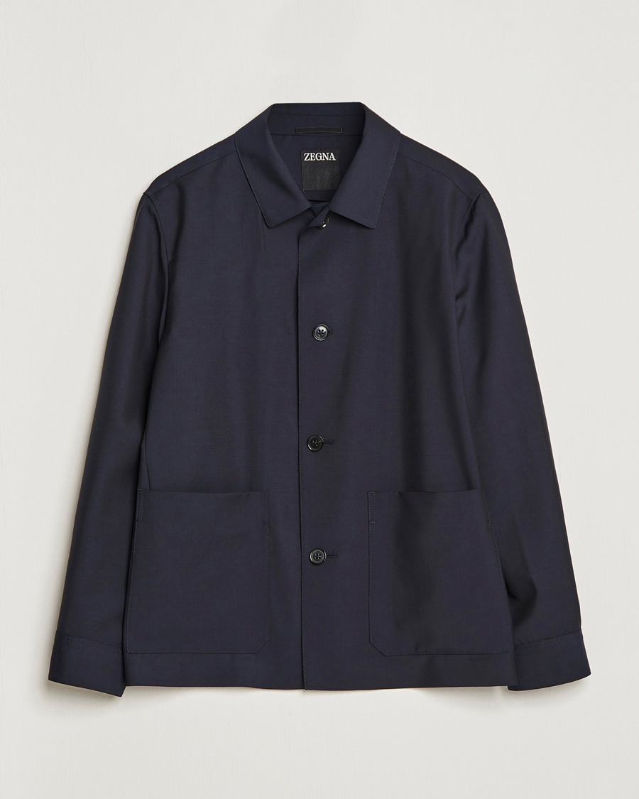 Uomini | Giacche | Zegna | Wool/Mohair Chore Jacket Navy