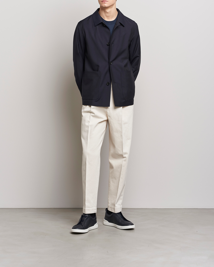 Uomini | Giacche | Zegna | Wool/Mohair Chore Jacket Navy