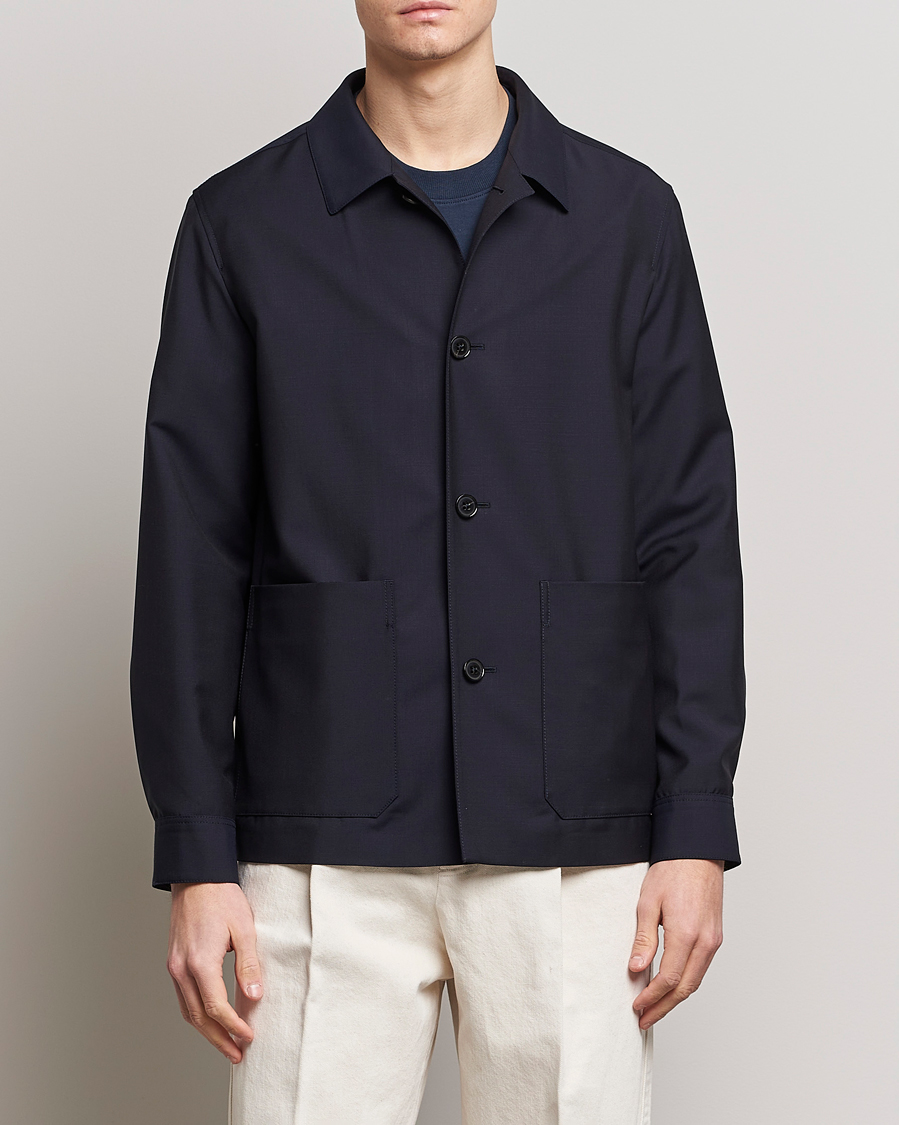 Uomini | Giacche | Zegna | Wool/Mohair Chore Jacket Navy
