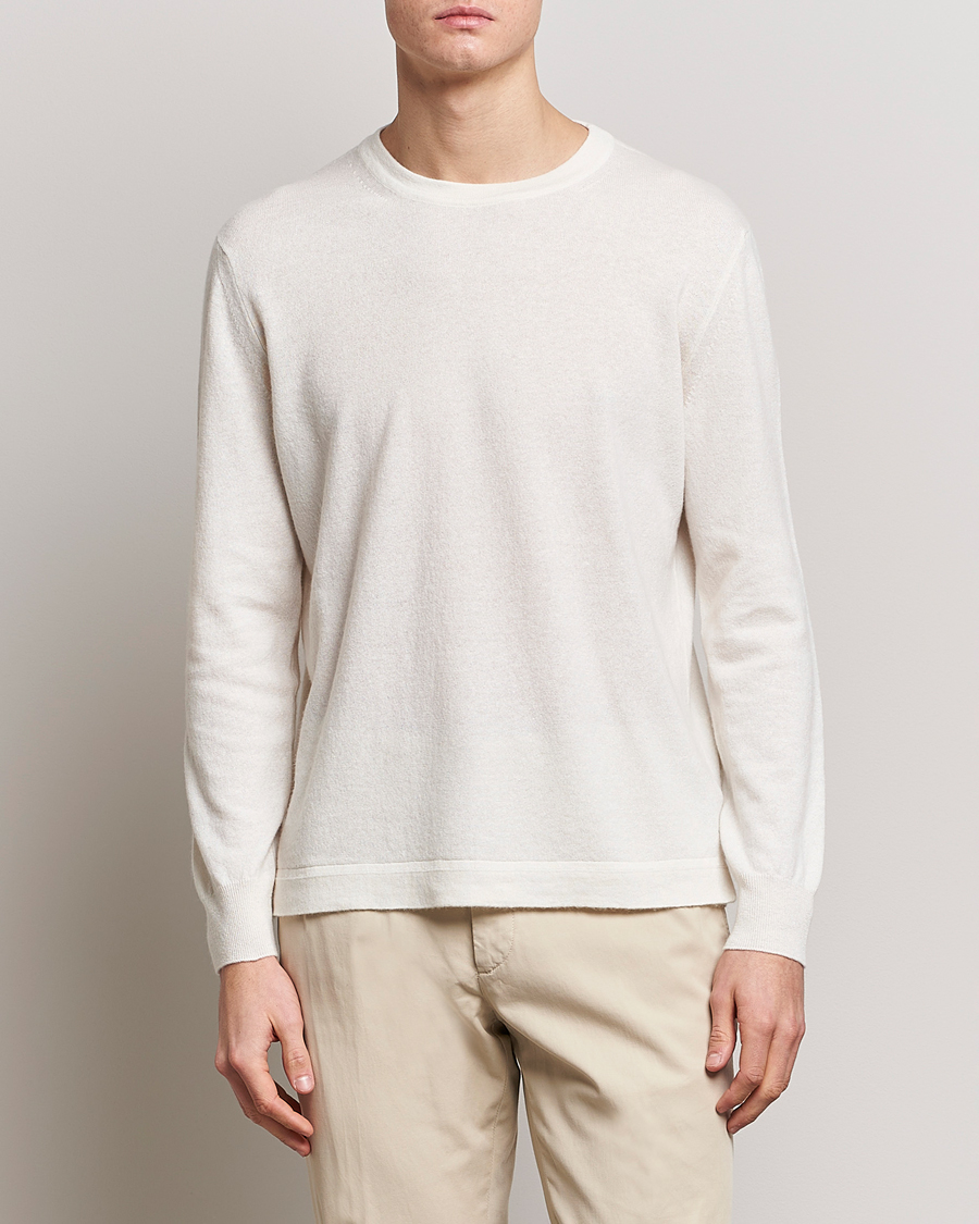 Uomini | Maglieria | Zegna | Oasi Cashmere/Linen Crew Neck Sweater Off White