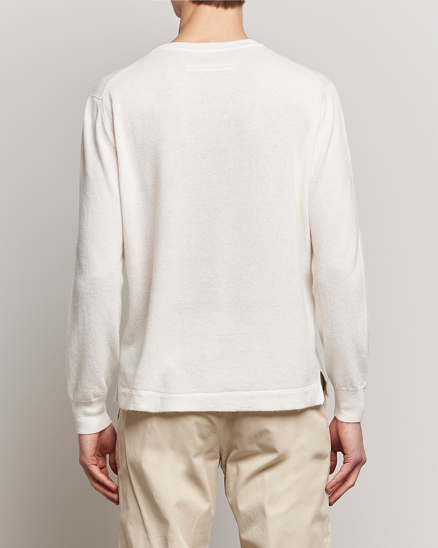 Uomini | Maglieria | Zegna | Oasi Cashmere/Linen Crew Neck Sweater Off White