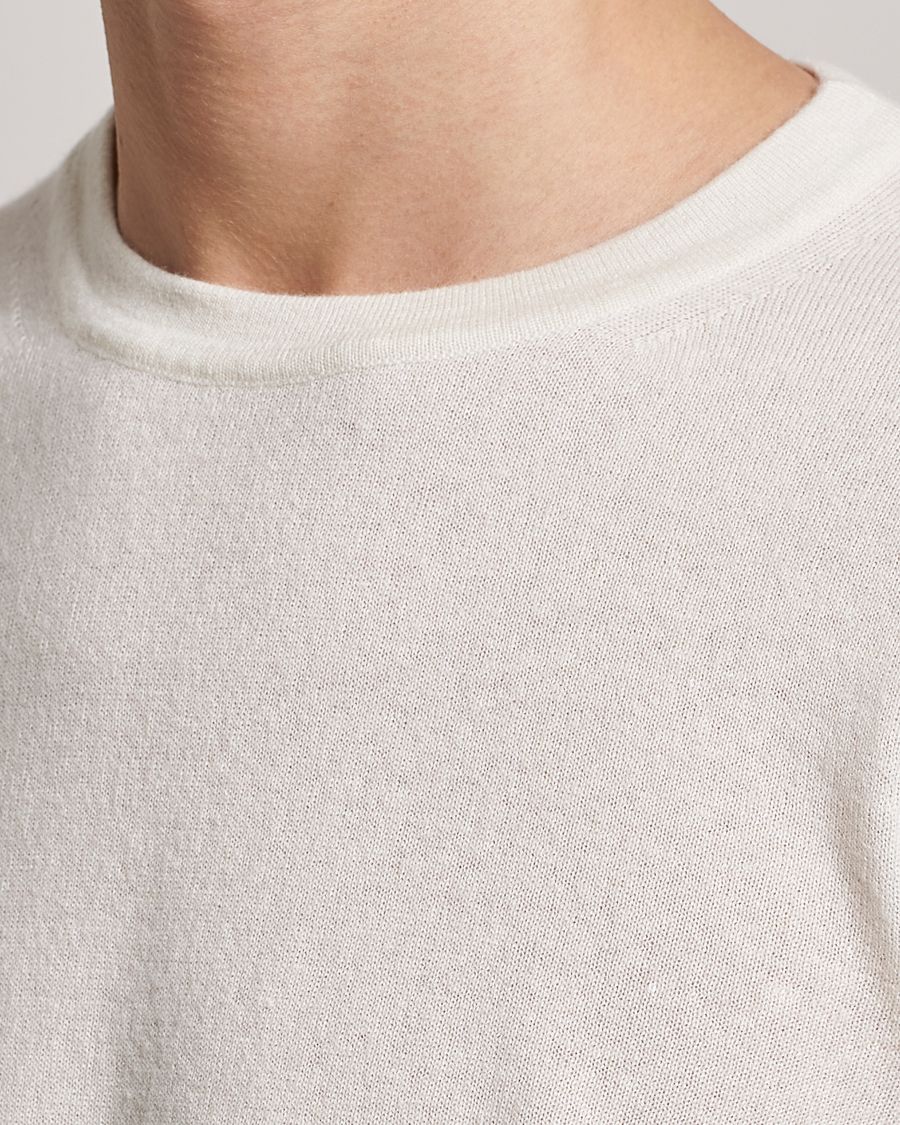 Uomini | Maglieria | Zegna | Oasi Cashmere/Linen Crew Neck Sweater Off White