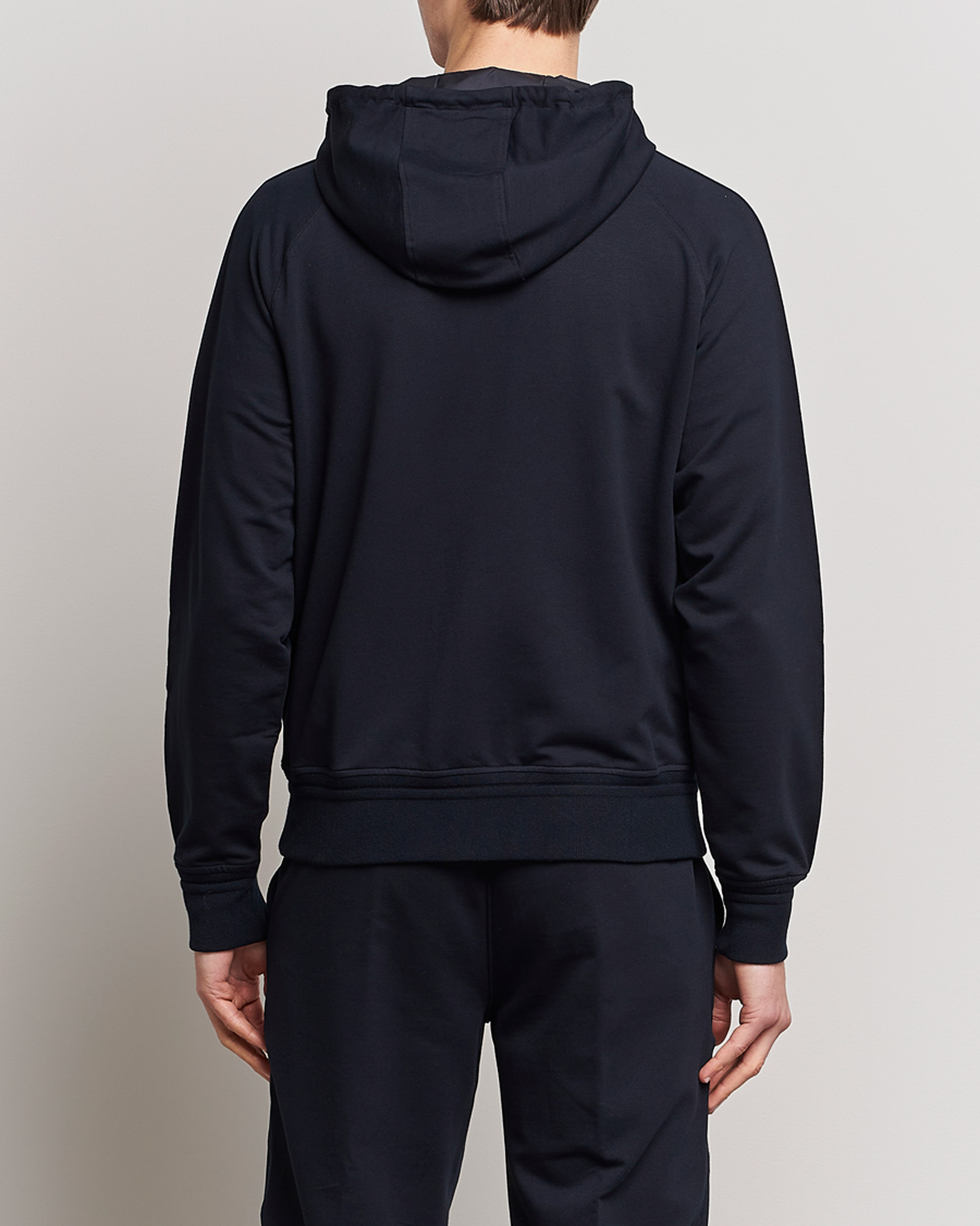 Uomini | Maglieria | Zegna | Cotton Stretch Zip Hoodie Navy