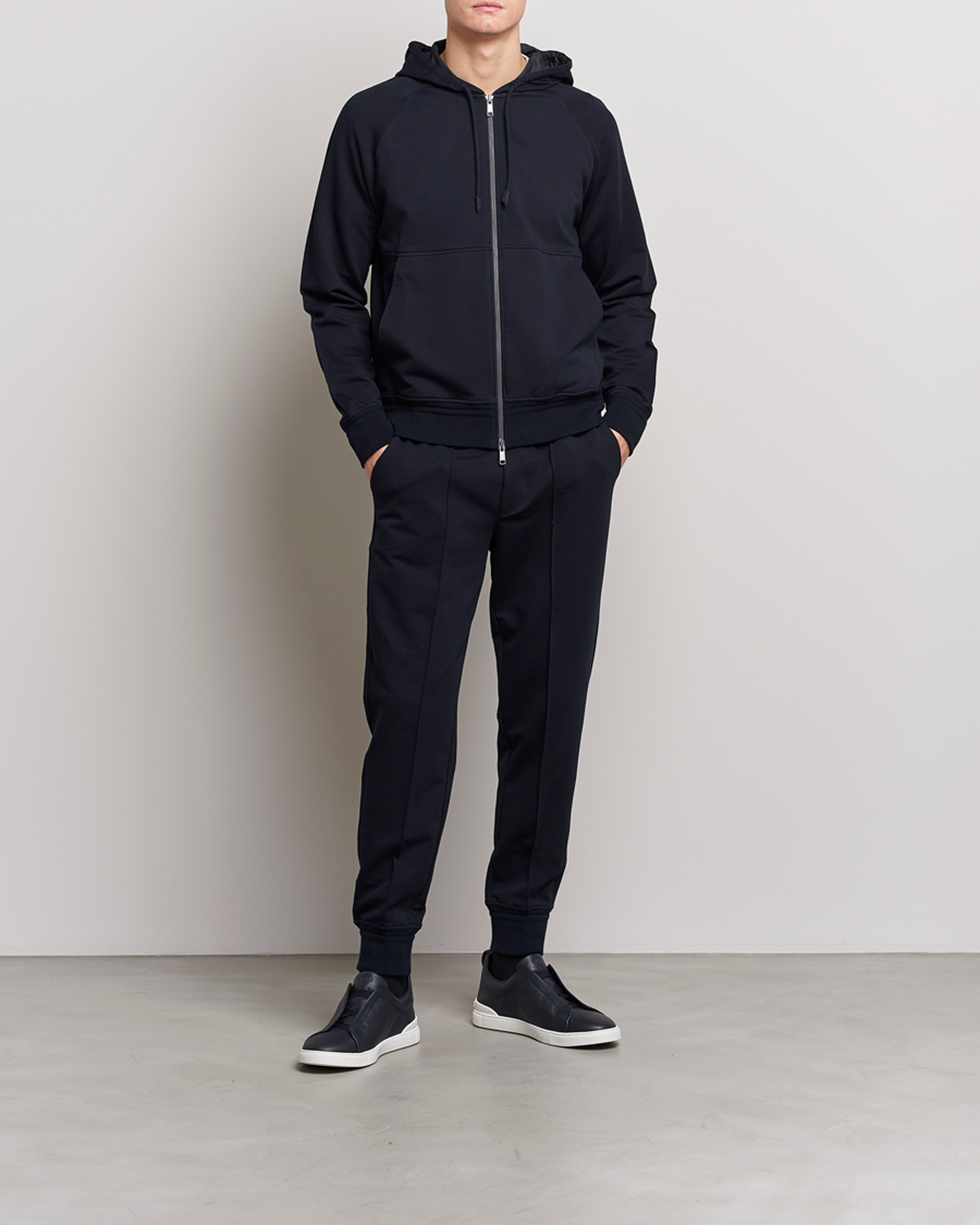 Uomini | Pantaloni | Zegna | Cotton Stretch Joggers Navy