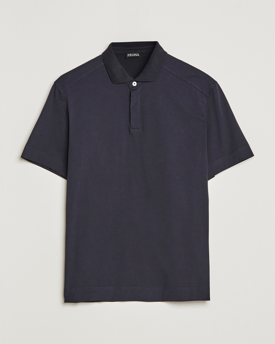 Uomini | Polo | Zegna | Cotton Jersey Polo Navy