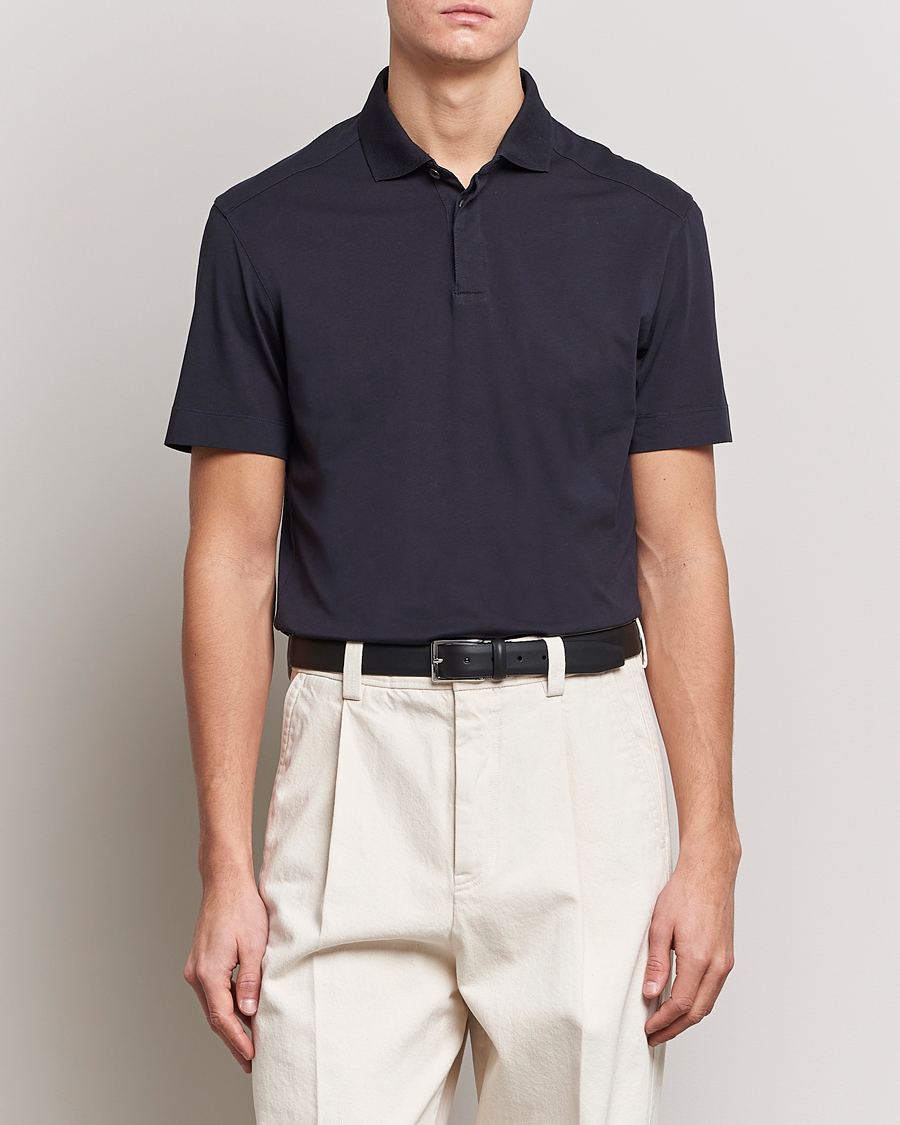 Uomini | Polo | Zegna | Cotton Jersey Polo Navy