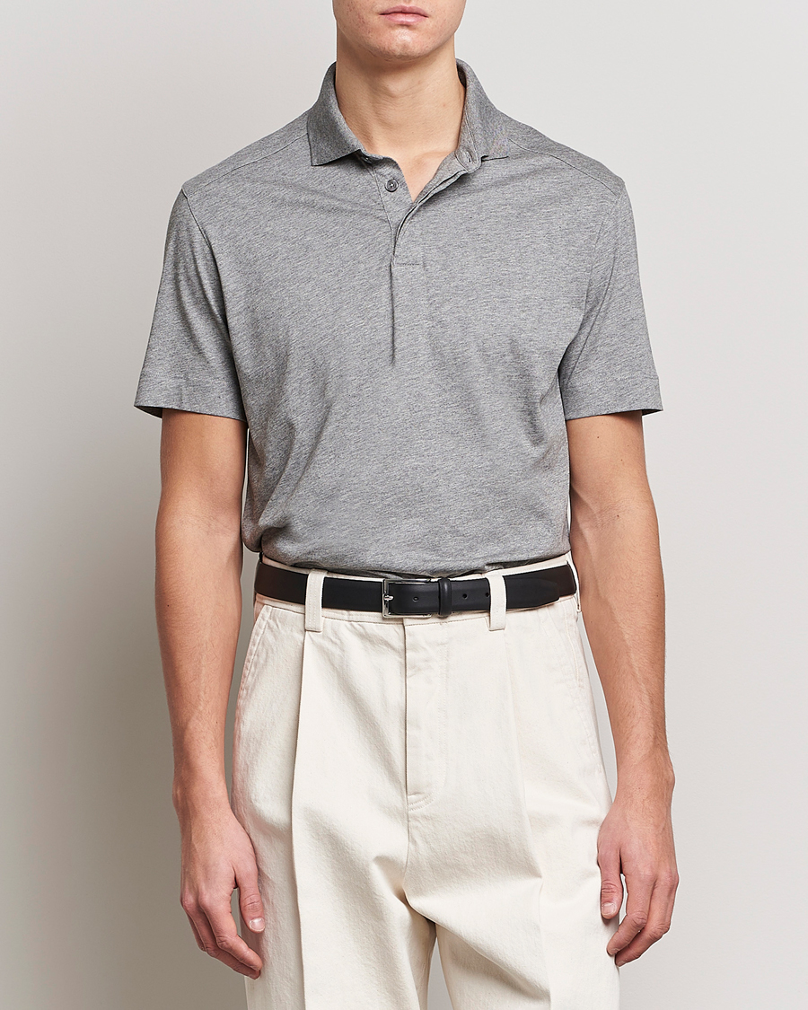 Uomini | Polo | Zegna | Cotton Jersey Polo Grey Melange