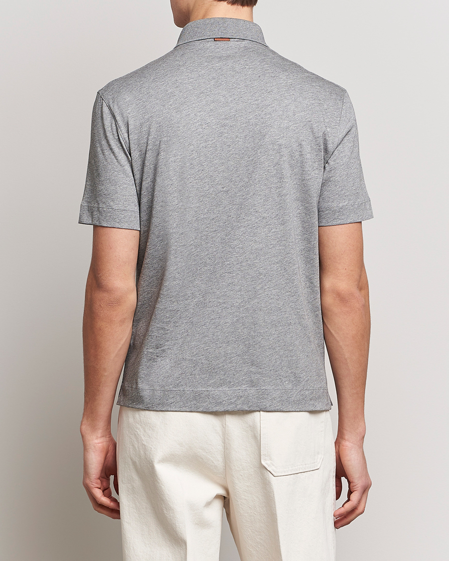 Uomini | Polo | Zegna | Cotton Jersey Polo Grey Melange