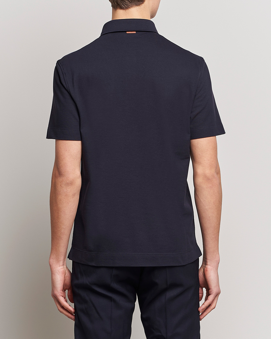 Uomini | Polo | Zegna | Short Sleeve Pocket Polo Navy