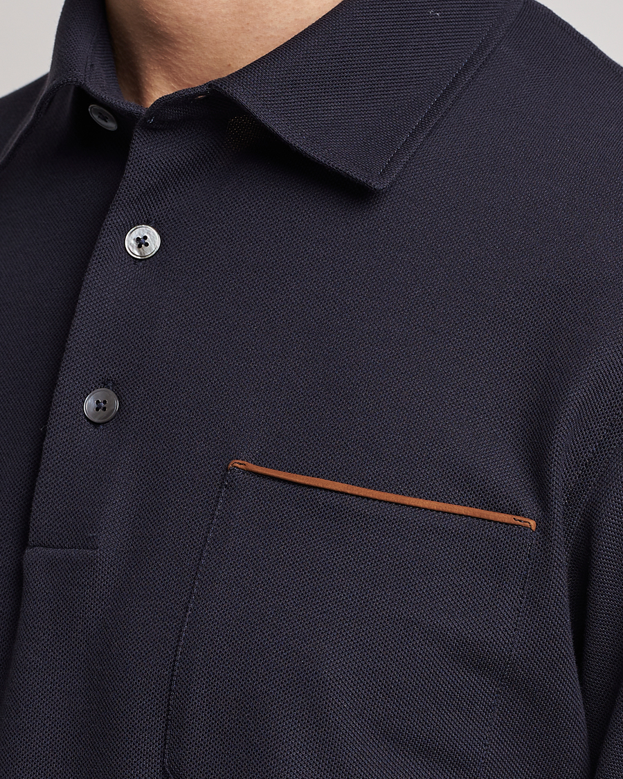 Uomini | Polo | Zegna | Short Sleeve Pocket Polo Navy