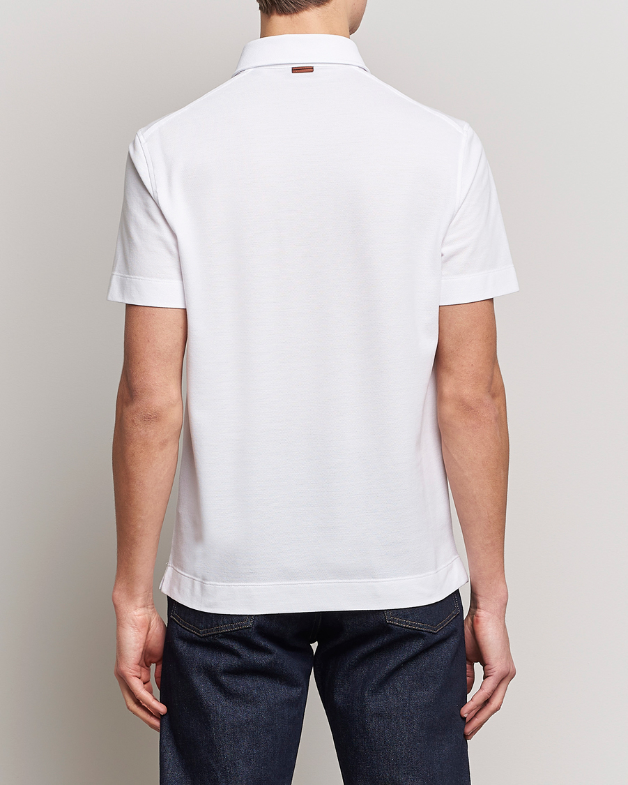 Uomini | Polo | Zegna | Short Sleeve Pocket Polo White