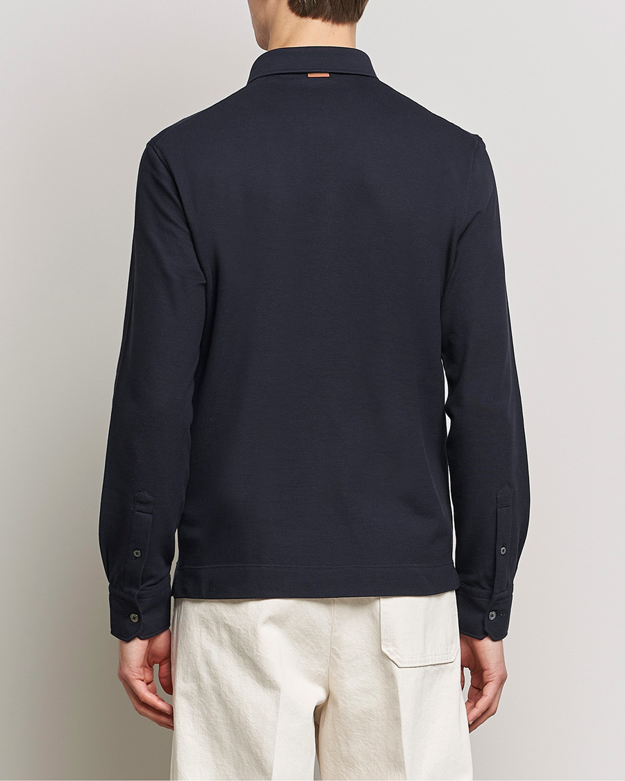 Uomini | Maglieria | Zegna | Long Sleeve Pocket Polo Navy
