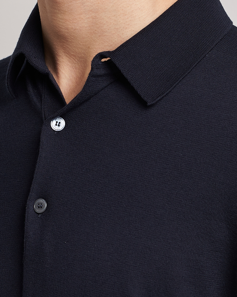 Uomini | Polo | Zegna | Premium Cotton Knitted Polo Navy