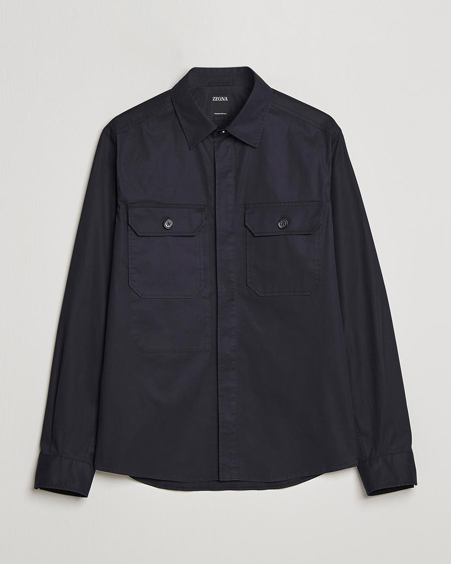 Uomini | Camicie | Zegna | Premium Cotton Overshirt Navy