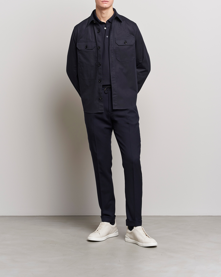 Uomini | Camicie | Zegna | Premium Cotton Overshirt Navy