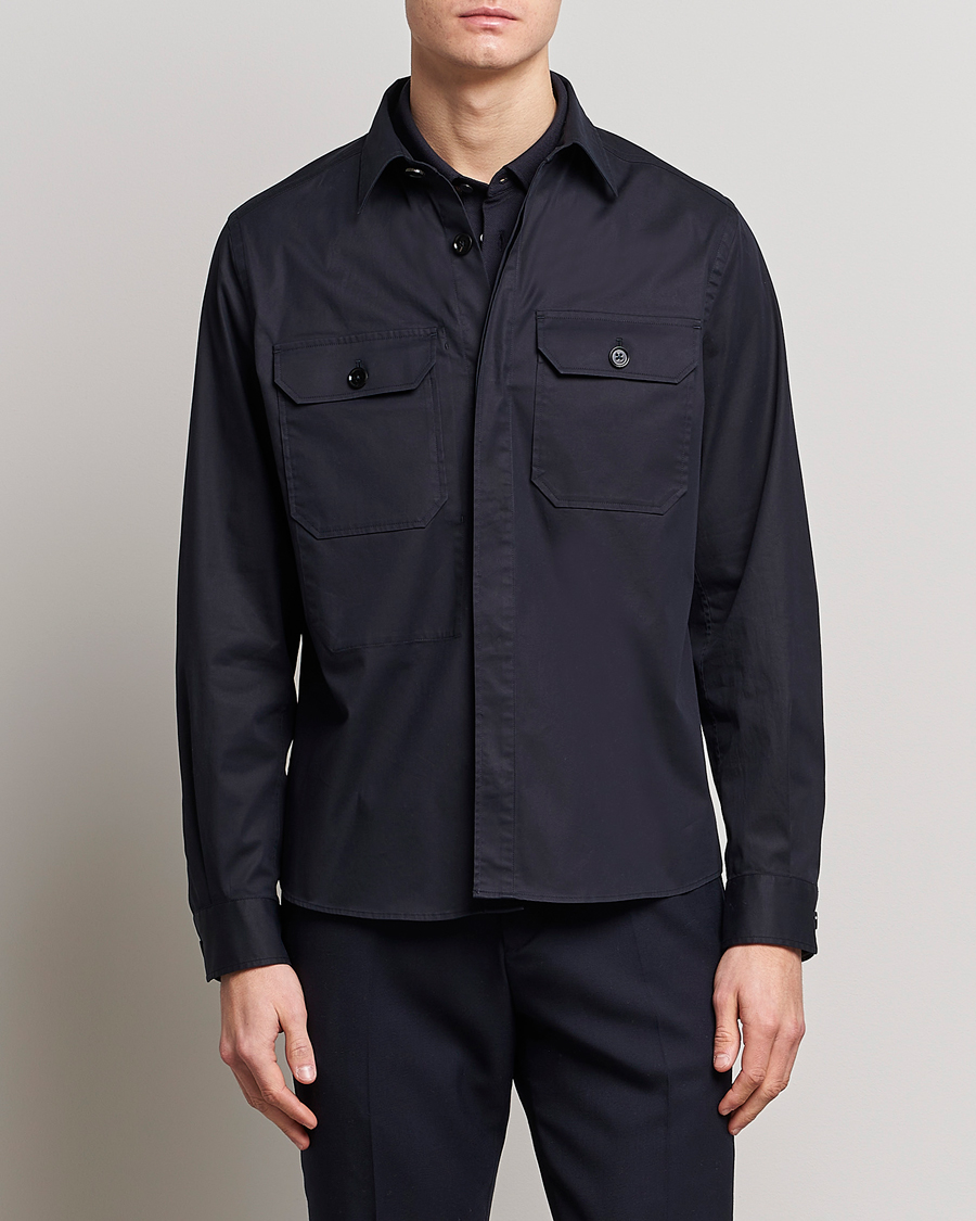 Uomini | Camicie | Zegna | Premium Cotton Overshirt Navy