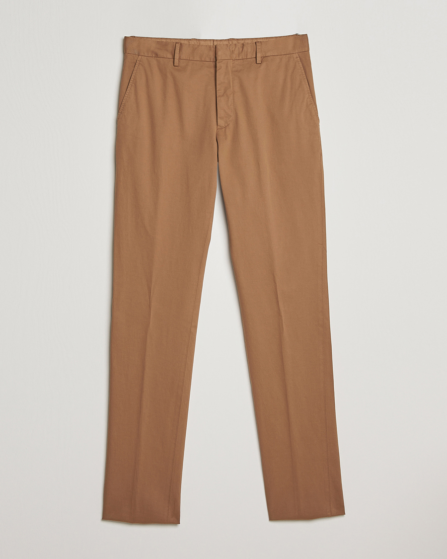 Uomini | Pantaloni | Zegna | Slim Fit Premium Cotton Chinos Khaki