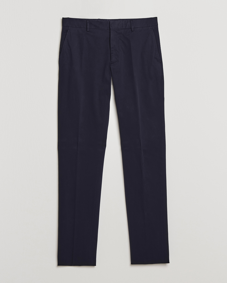 Uomini | Pantaloni | Zegna | Slim Fit Premium Cotton Chinos Navy