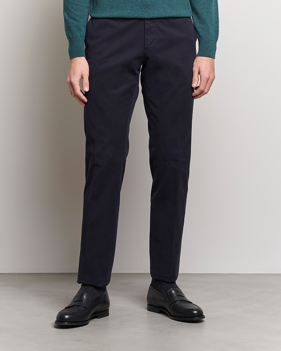 Uomini | Pantaloni | Zegna | Slim Fit Premium Cotton Chinos Navy