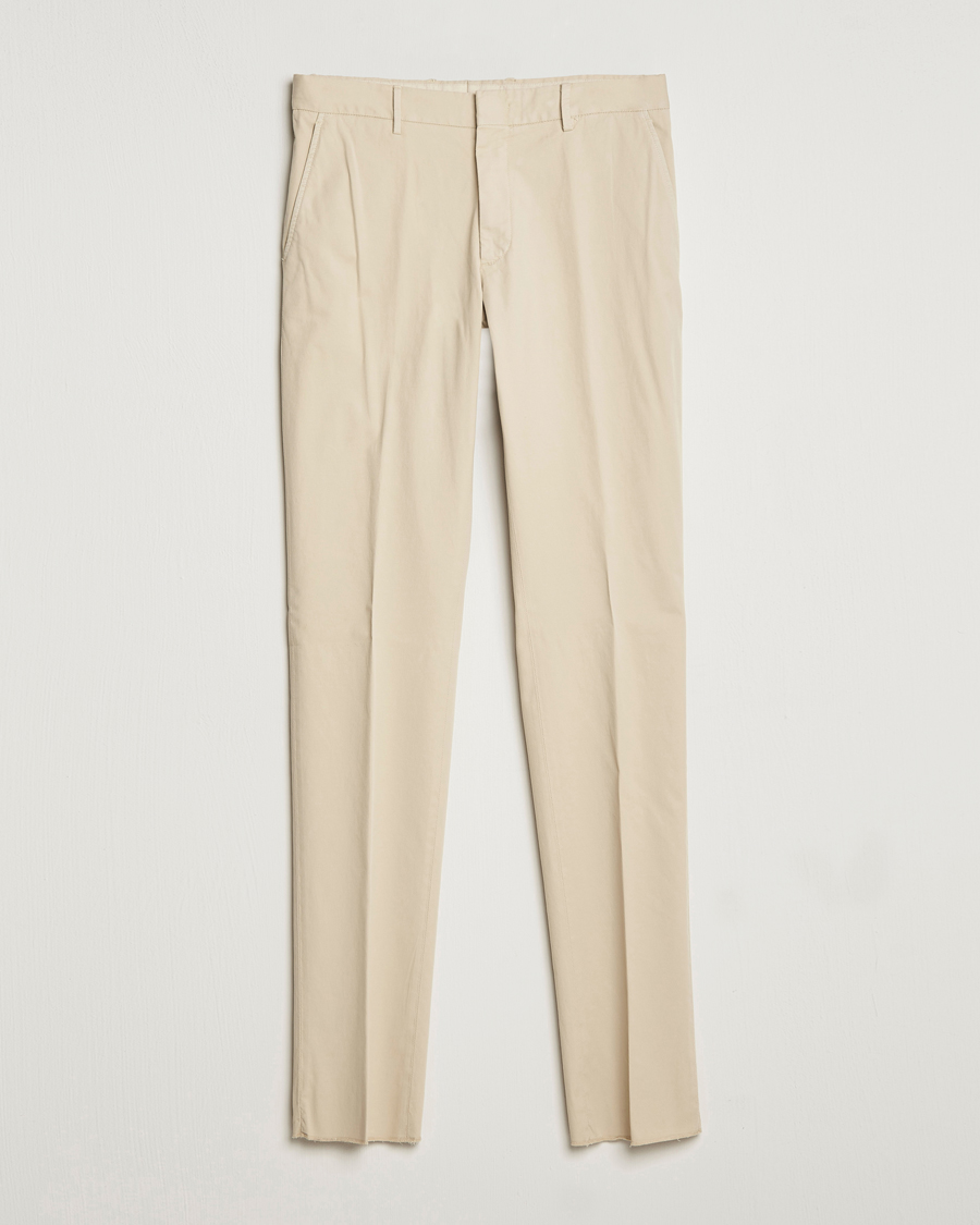 Uomini | Pantaloni | Zegna | Slim Fit Premium Cotton Chinos Off White