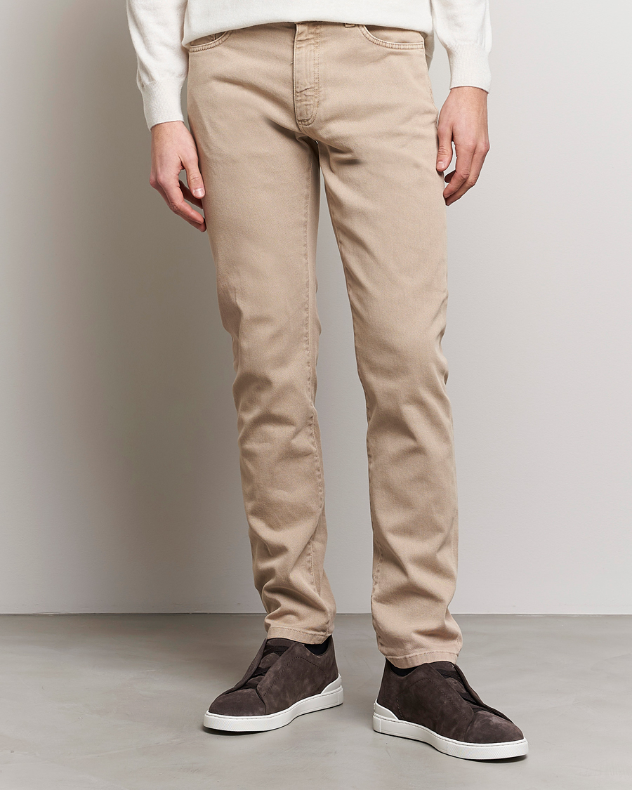 Uomini | Pantaloni | Zegna | Slim Fit Dyed 5-Pocket Pants Brown