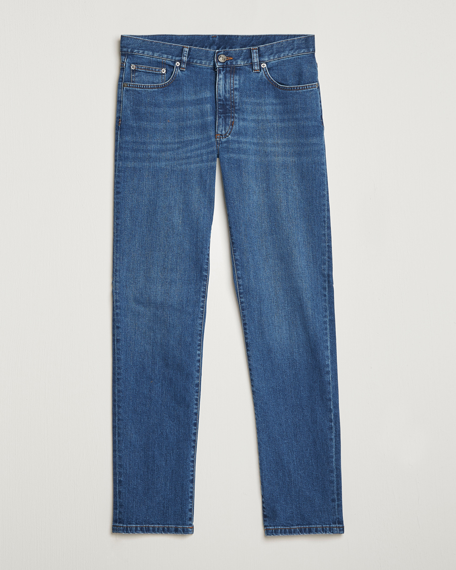 Uomini | Jeans | Zegna | Slim Fit Stretch Denim Jeans Stone Wash