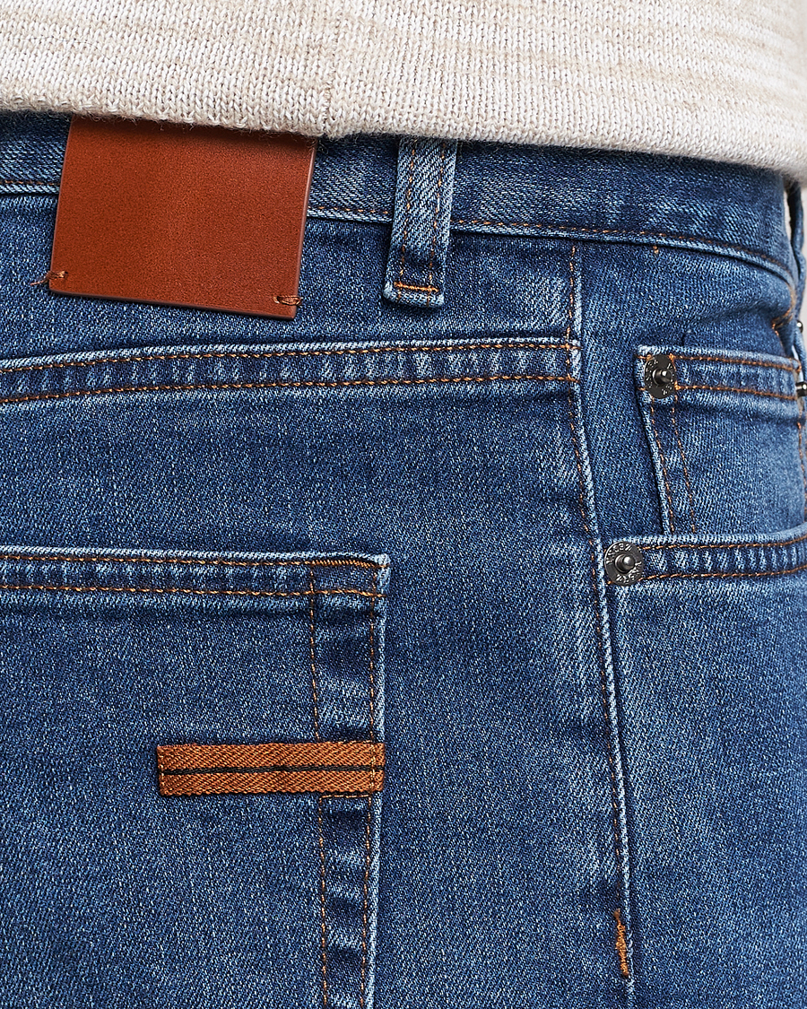 Uomini | Jeans | Zegna | Slim Fit Stretch Denim Jeans Stone Wash