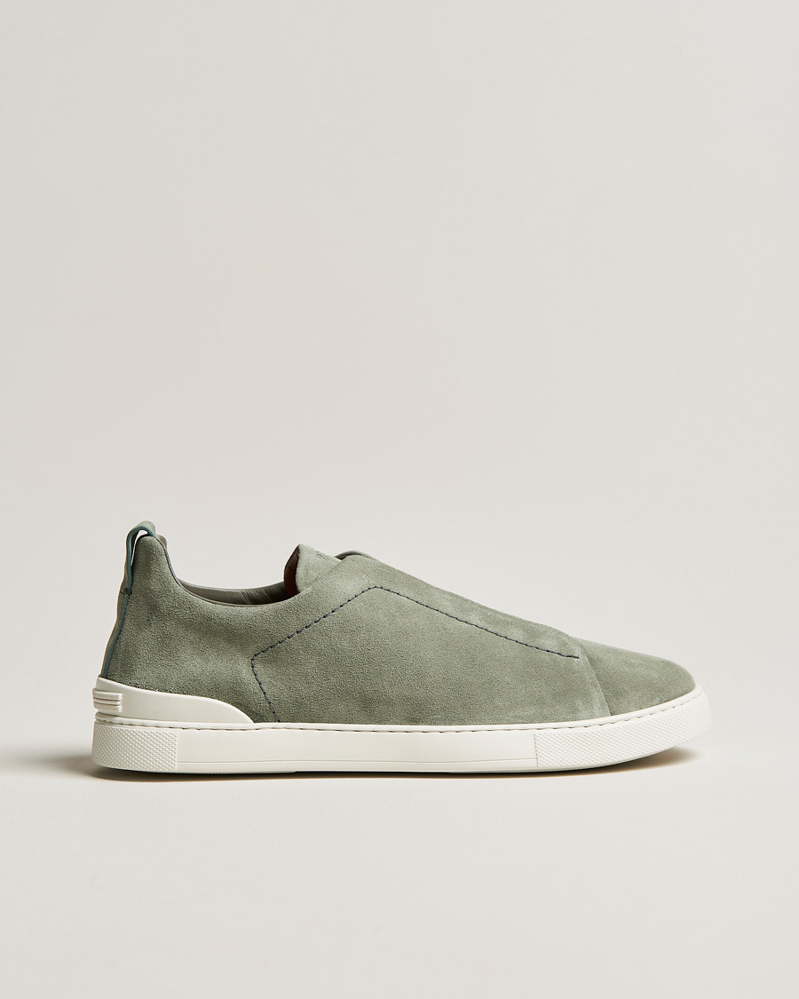 Uomini | Zegna Triple Stitch Sneakers Olive Suede | Zegna | Triple Stitch Sneakers Olive Suede
